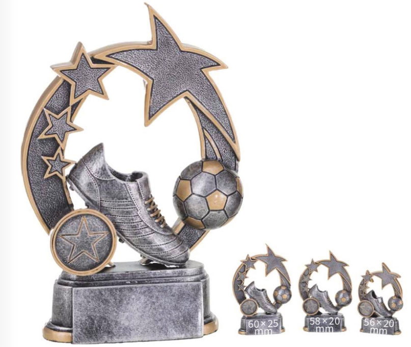 Fotbollsstatyett Resin STAR - 3 olika storlekar