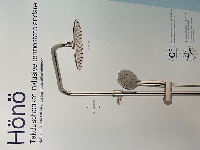 Takduschpaket inkl termostatblandare, Hönö - 2