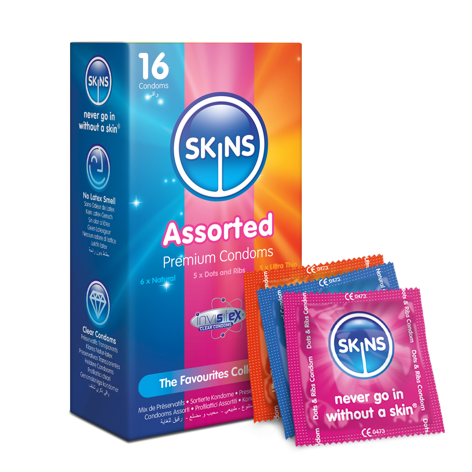Skins Condoms Assorted 16-Pack - D&R, NAT, UT - 5