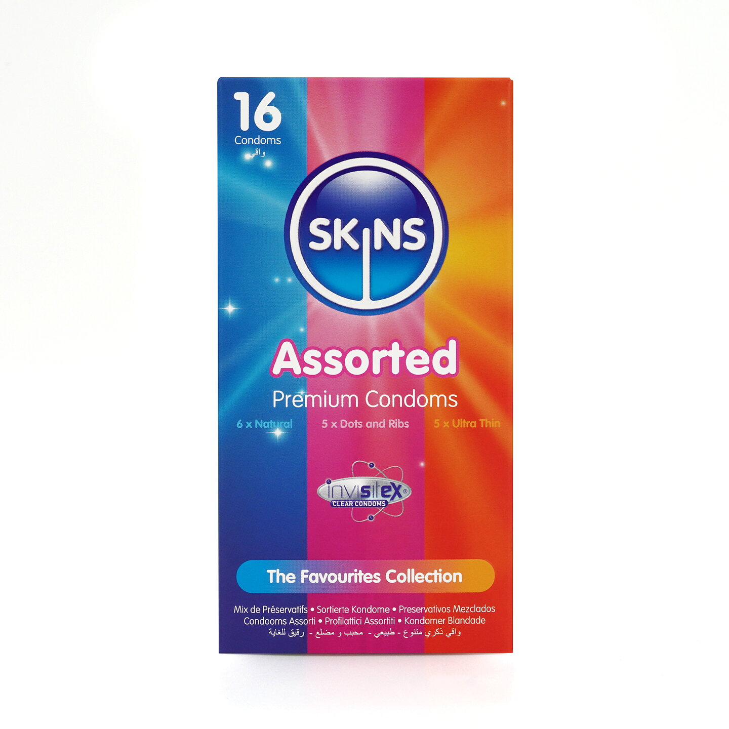 Skins Condoms Assorted 16-Pack - D&R, NAT, UT
