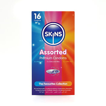 Skins Condoms Assorted 16-Pack - D&R, NAT, UT