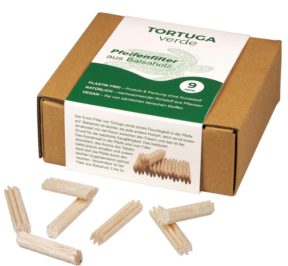 Tortuga Verde Balsa Pipfilter 9mm 110 st