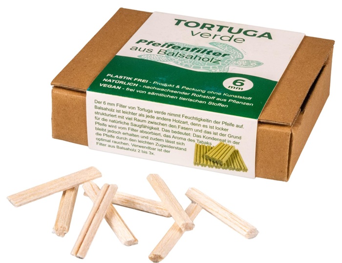 Tortuga Verde Balsa Pipfilter 6mm 68 st