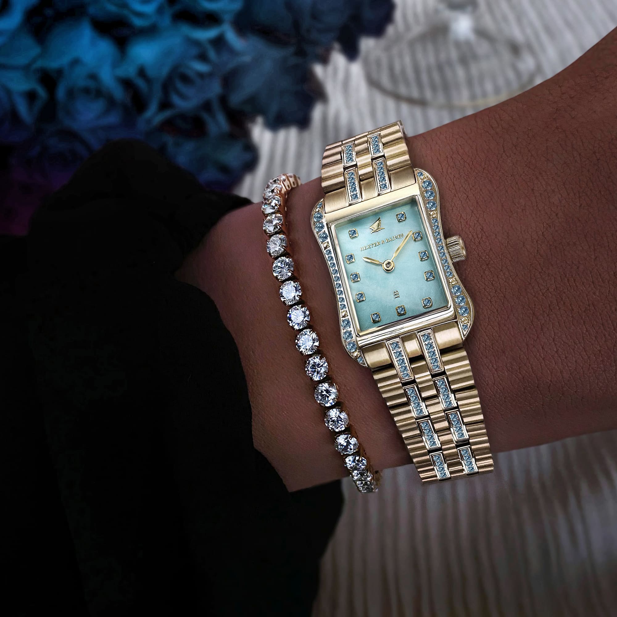 H&B Cronvas Duo, Aqua Blue & Gold - 3
