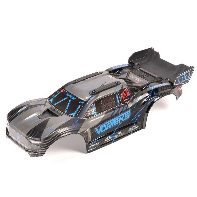 ARRMA 1/10 Painted Decaled Trimmed Body Set with Hidden Body Mount, Blue/Black