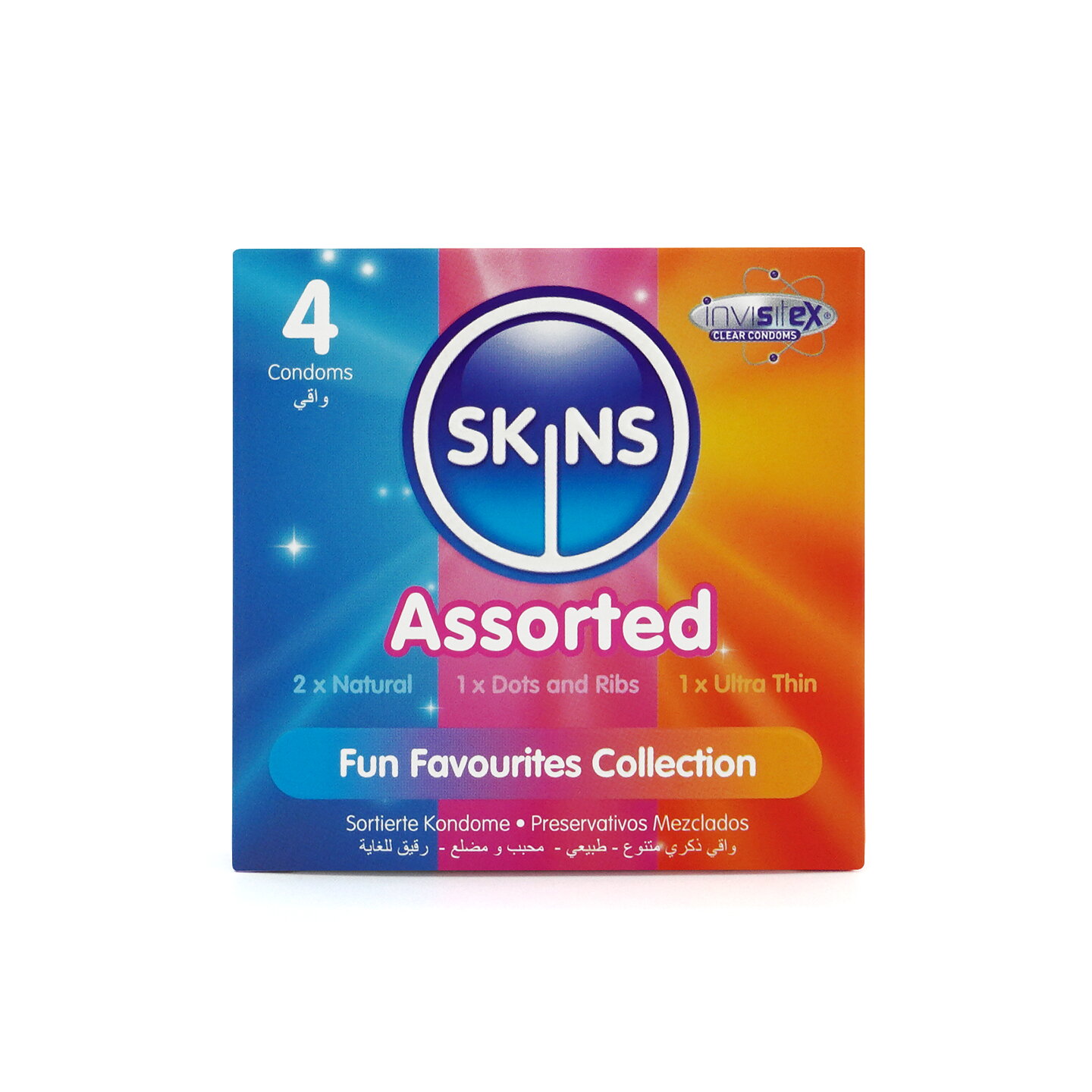 Skins Condoms Assorted 4-Pack - D&R, NAT, UT
