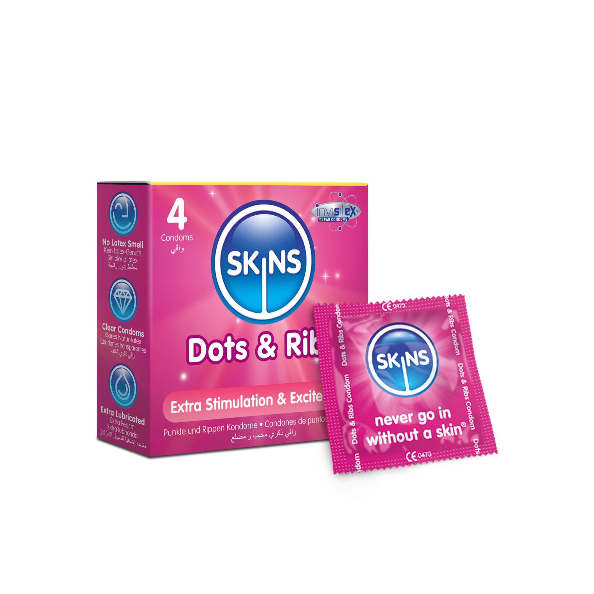Skins Kondomer Dots & Ribs 4-pack - 5