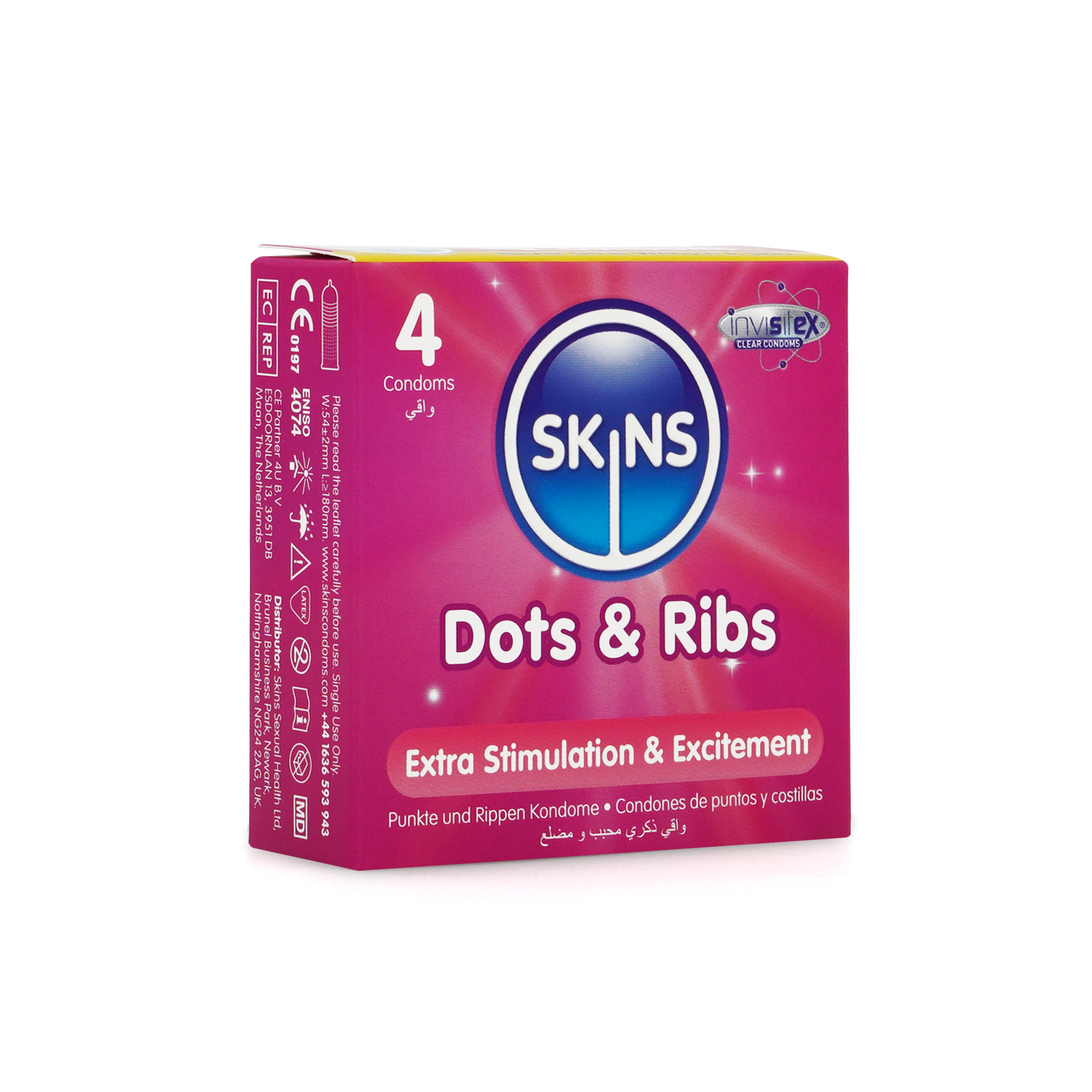 Skins Kondomer Dots & Ribs 4-pack - 3