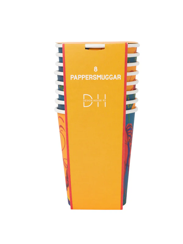 Pappersmuggar 250ml, 8st, Kräftdesign