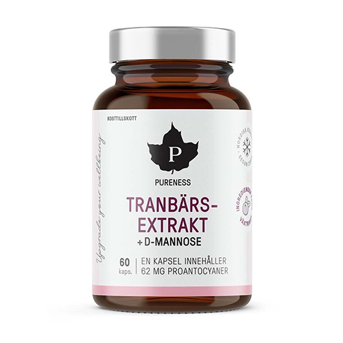 Tranbärskapslar med D-mannose Pureness 60 kapslar
