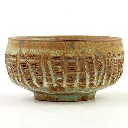 Isak Isaksson (2000s) Unique Chawan Bowl with Brown/Green Glaze 13 cm #29