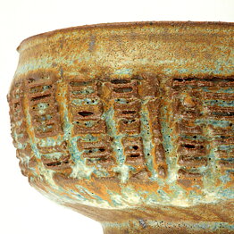 Isak Isaksson (2000s) Unique Chawan Bowl with Brown/Green Glaze 13 cm #29
