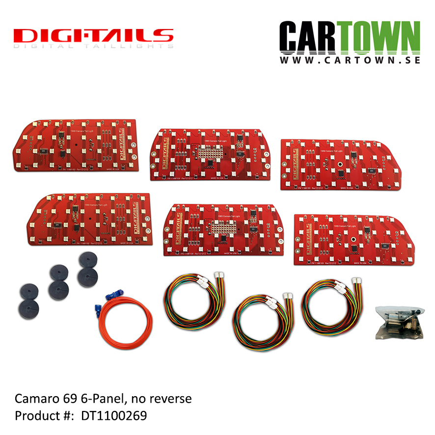 1969 Camaro - 6 Panel Sequential LED Taillight Kit - 2