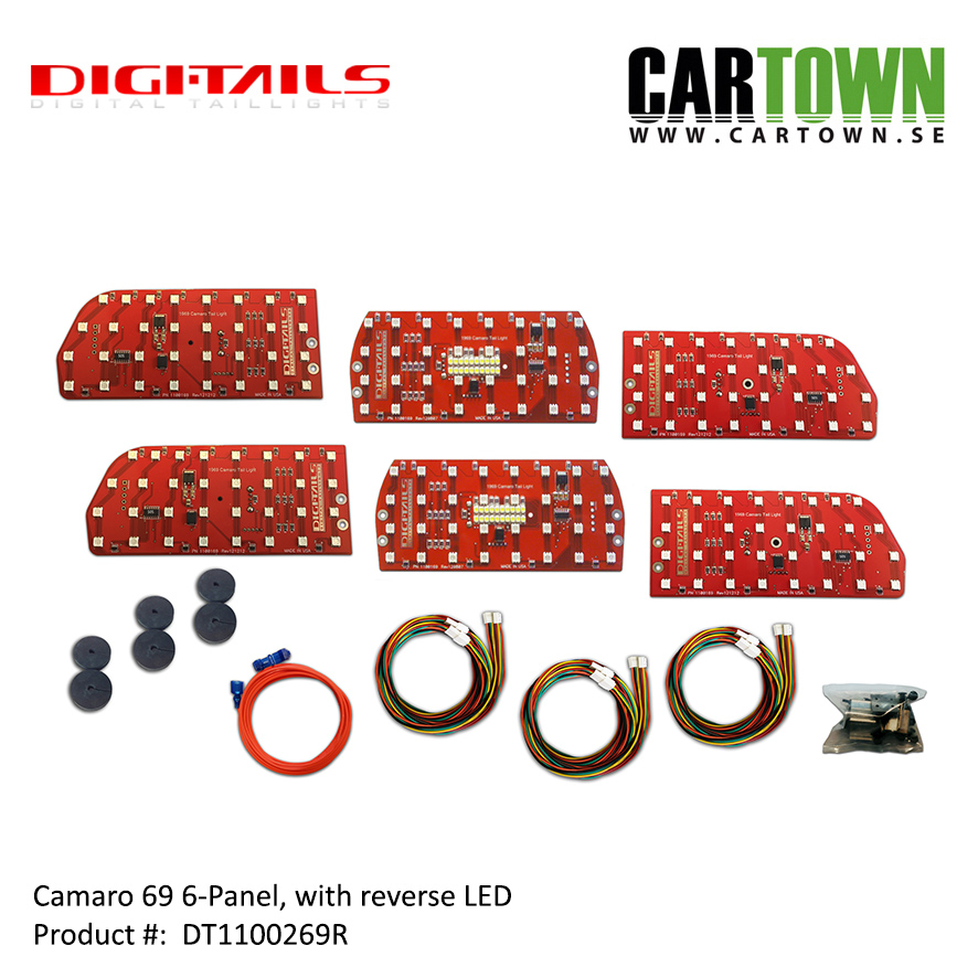1969 Camaro - 6 Panel Sequential LED Taillight Kit with reverse - 3