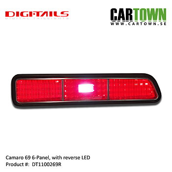 1969 Camaro - 6 Panel Sequential LED Taillight Kit with reverse