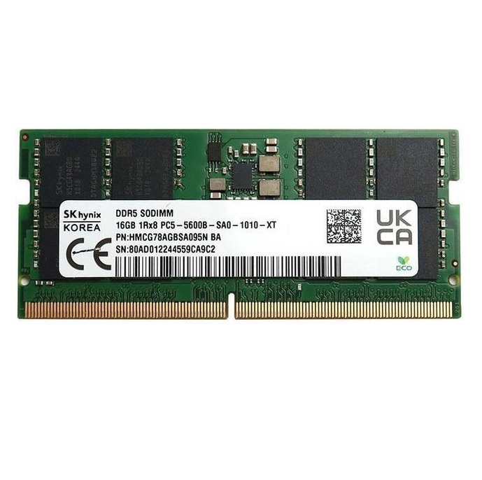 16GB DDR4 1x16GB SK Hynix  SODIMM 1Rx8 PC5-5600B 5600Mhz RAM Minne HMCG78AGBSA095N