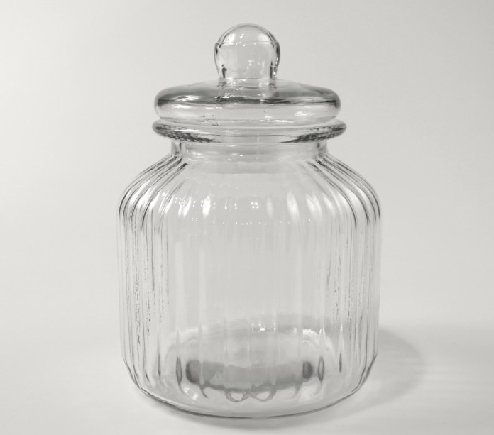 Glasburk med lock 3L