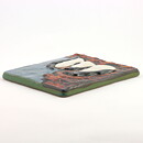 Willi Fischer (1960s) Rectangular Wall Plaque with Penguins Motif 22 cm