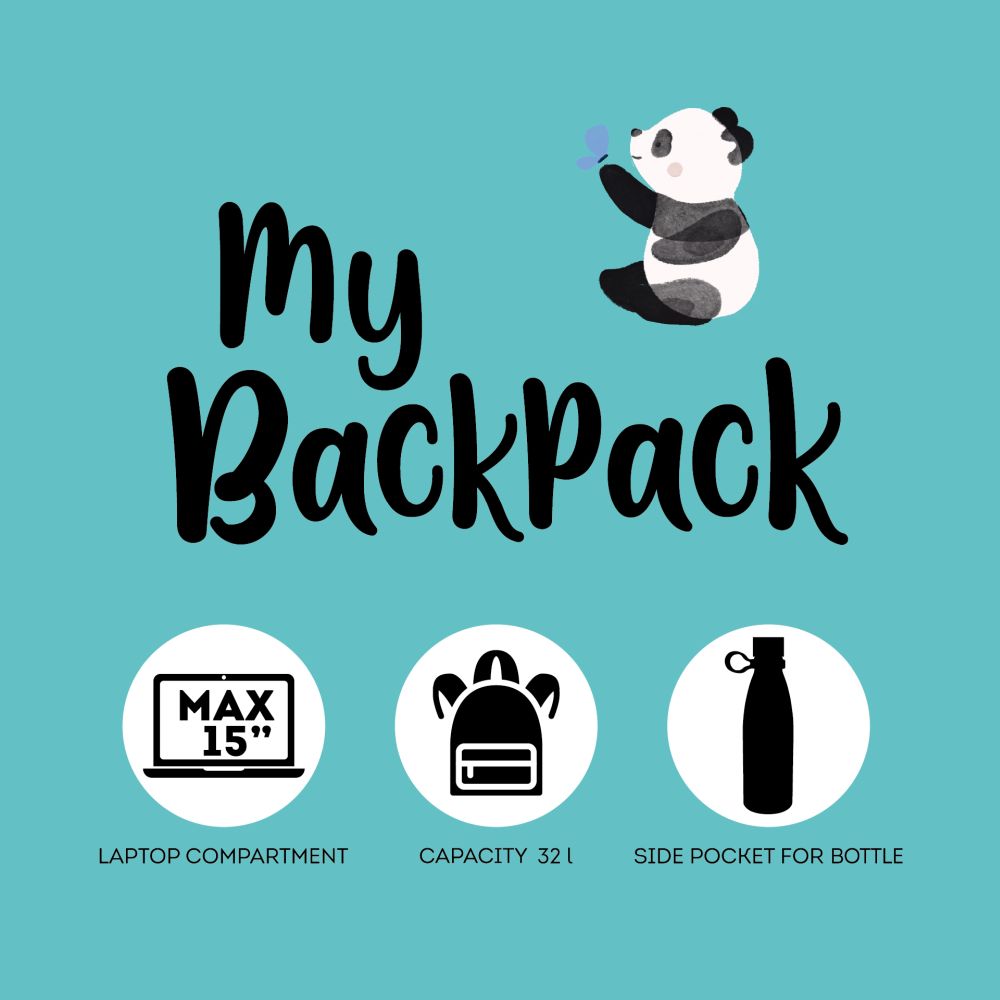 My Backpack, Panda, ryggsäck - 7