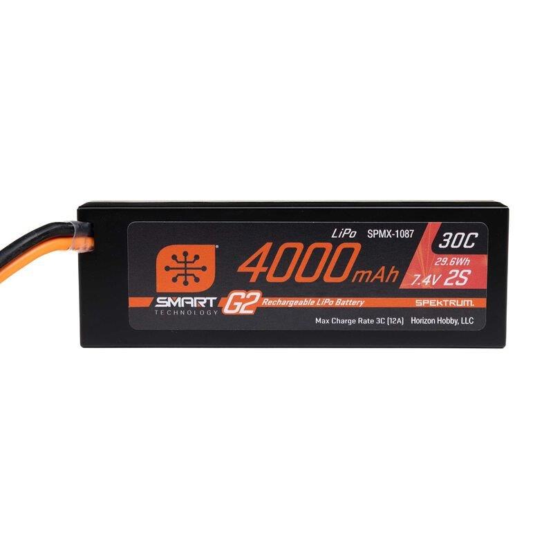 Spektrum 7.4V 4000mAh 2S 30C Smart G2 Hardcase LiPo Battery: IC5 - 3
