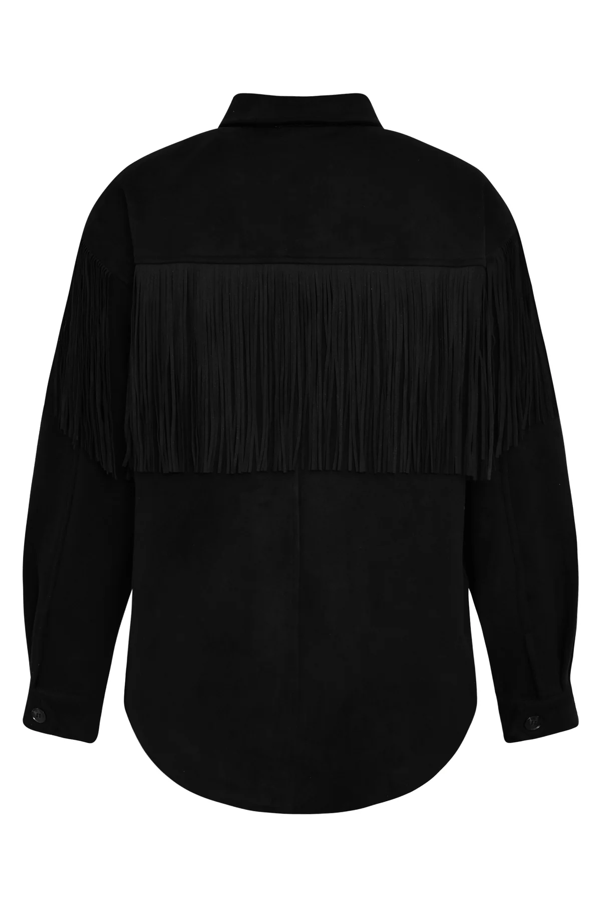 A-View - Suede Fringe Shirt Black - 6
