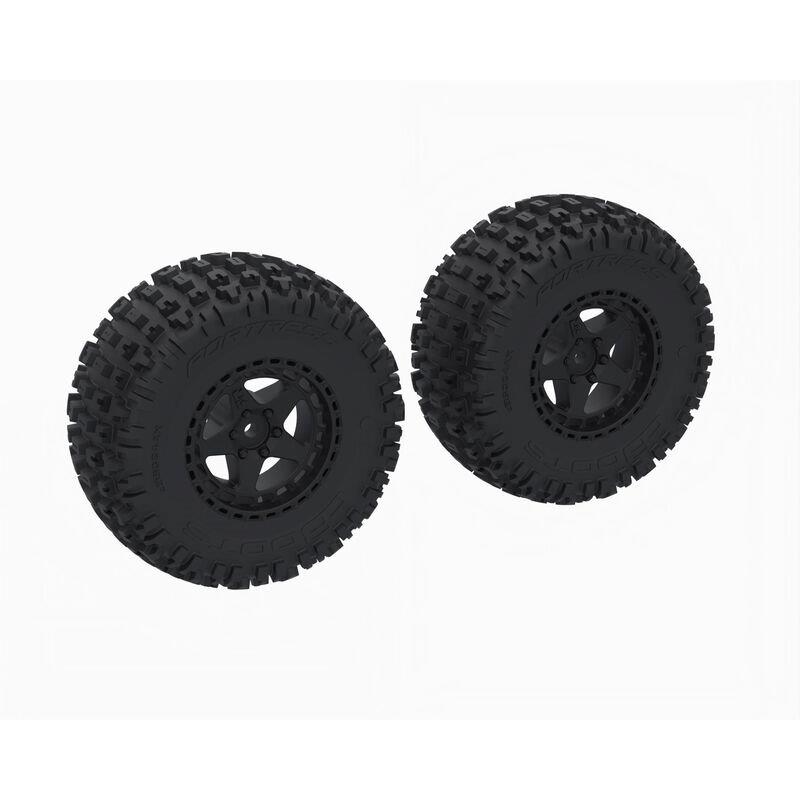ARRMA DBOOTS FORTRESS SC Tire Set Glued, Black (2)