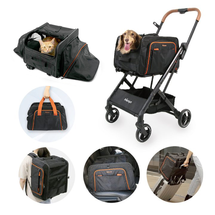 Ibiyaya JetPaw: 3-in-1 Pet Stroller with Removable Airline-Approved Carrier - Black - Easy To Use
