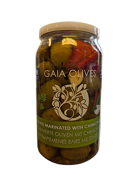 Olives green Chalkidikis, marinated with chimichurri, 180g, Gaia
