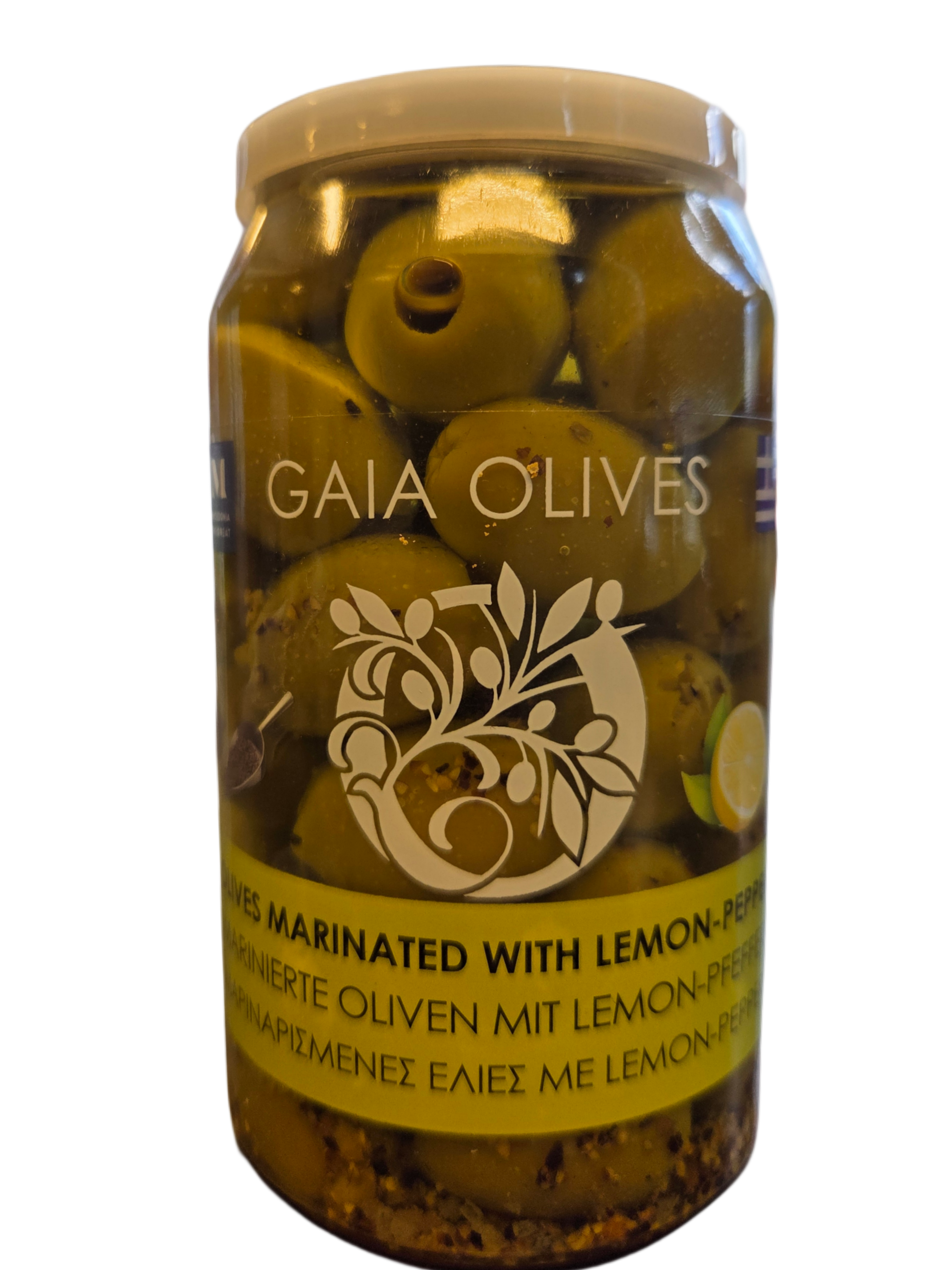 olives green chalkidiki marinated with lemon and pepper, 180g Gaia