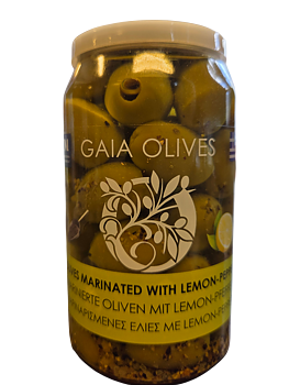 olives green chalkidiki marinated with lemon and pepper, 180g Gaia