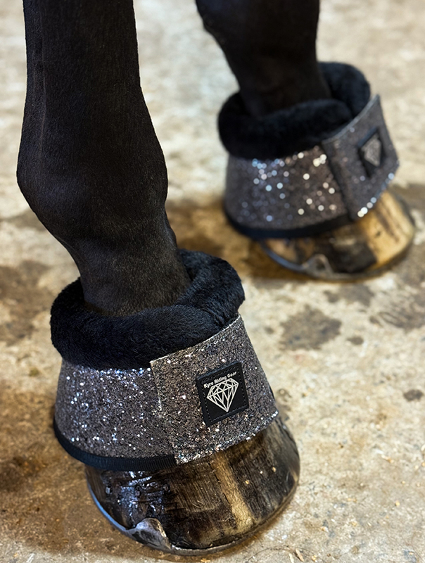 BELL BOOTS SUPER SPARKLY GREY TEDDY BLACK