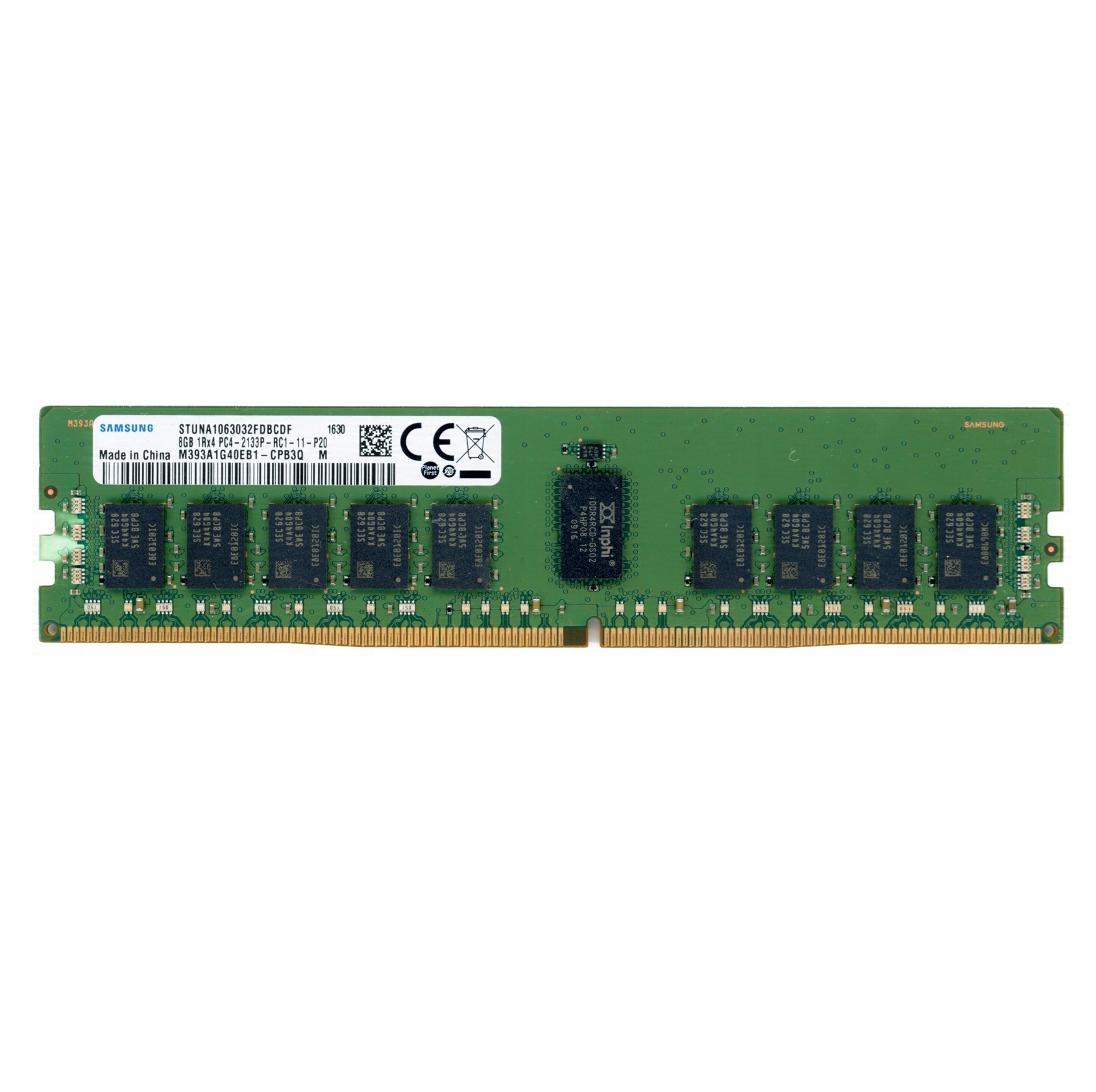 Begagnat Samsung 8GB (1x 8GB) DDR4-2133 RDIMM PC4-17000P-R Single Rank x4 RAM Module M393A1G40EB1-CPB3Q (VMB*)