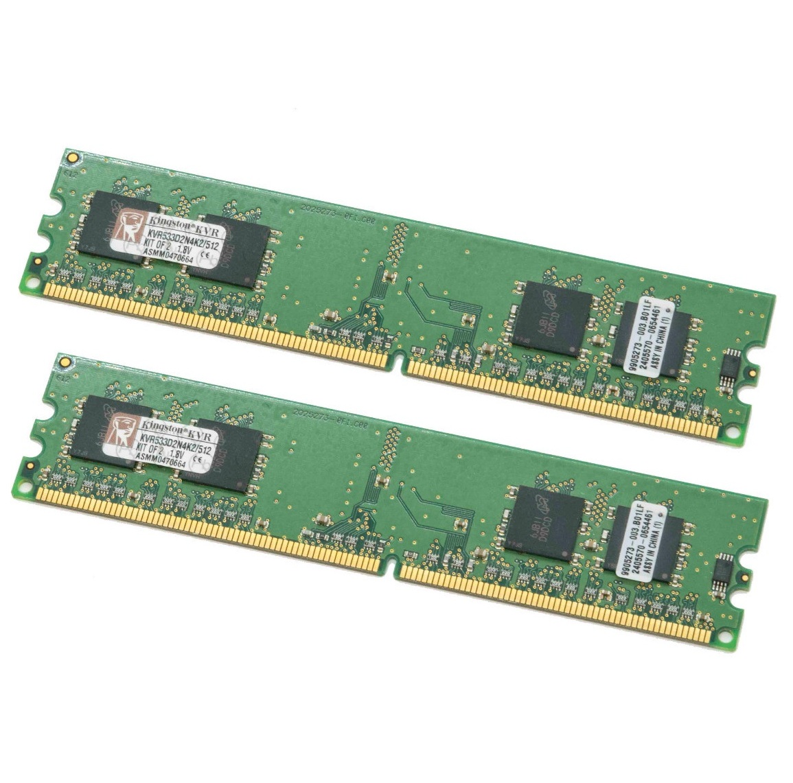 Kingston 1GB (2x512MB) KVR533D2N4K2/512 PC2-4200 DDR2-533MHz Unbuffered CL4 240-Pin (VMB*)