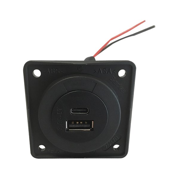USB charger 12V USB-A + USB-C Integro