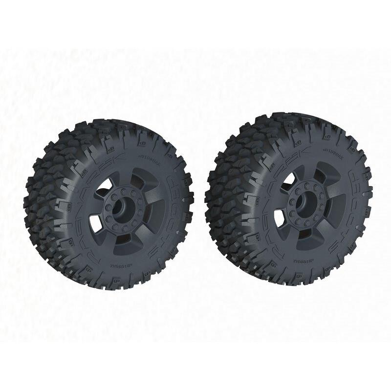 ARRMA dBoots Ragnarok MT Tire Set Glued, Black (2)