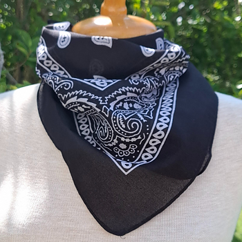 Paislymönstrad - Bomullsscarf - Marin