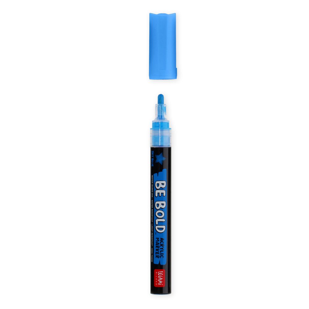 Be bold, Akryl marker, Sky Blue