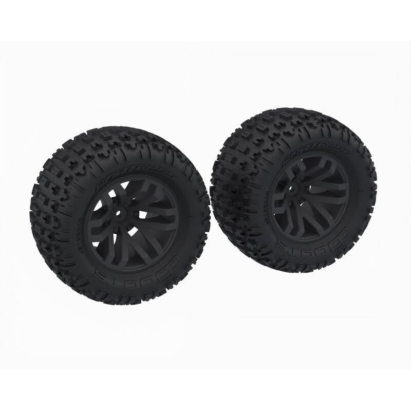 ARRMA dBoots FORTRESS MT Tire Set Glued, Black (2)