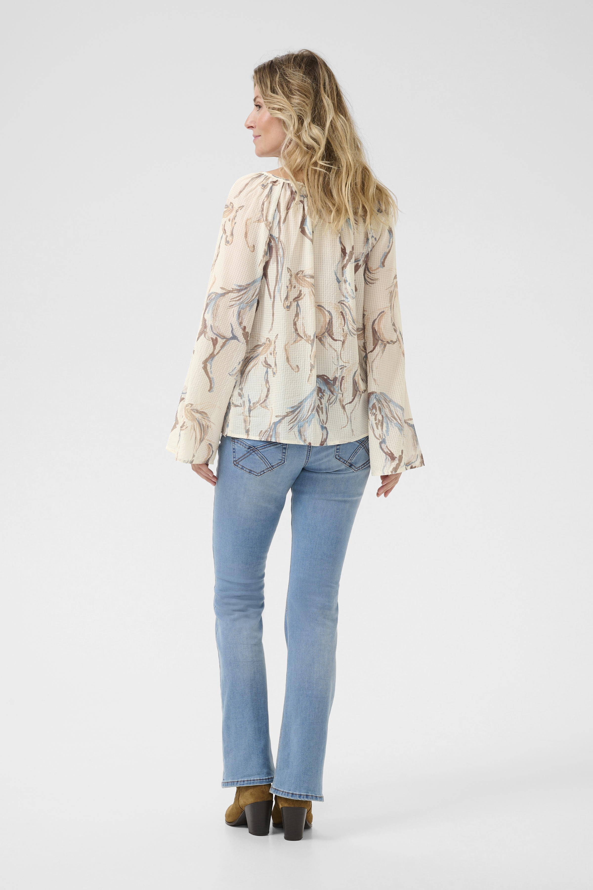 CRVilma Shirt Blue Horse Mönstrad Blus