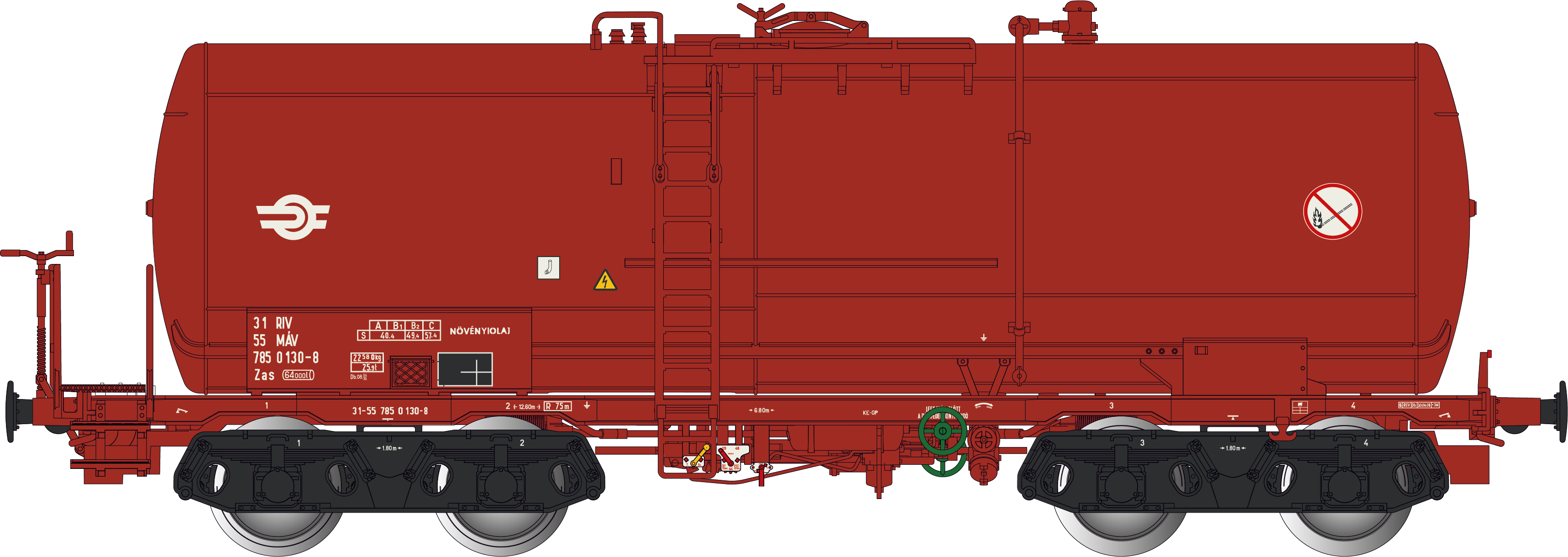 Tankvagn Zas, MÁV, Ep V