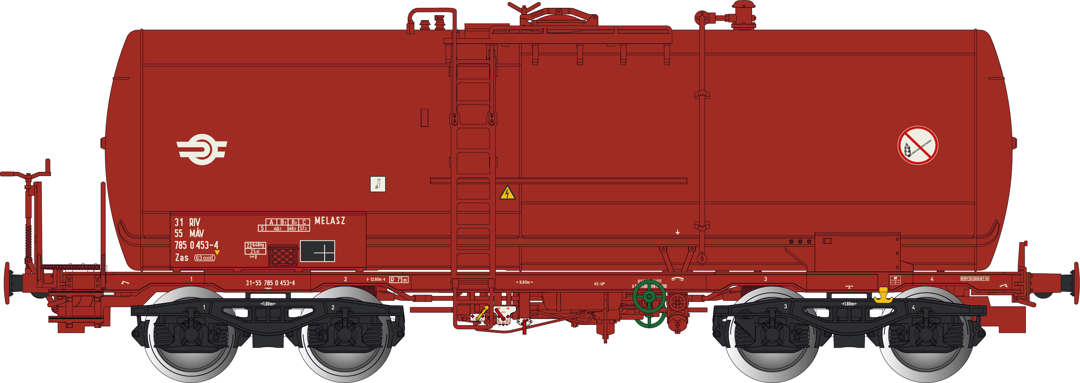 Tankvagn Zas, MÁV, Ep V