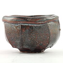 Isak Isaksson (2000s) Unique Chawan Bowl with Black/Red Glaze 11 cm #31