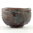 Isak Isaksson (2000s) Unique Chawan Bowl with Black/Red Glaze 11 cm #31
