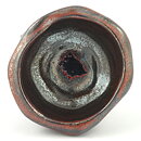 Isak Isaksson (2000s) Unique Chawan Bowl with Black/Red Glaze 11 cm #31