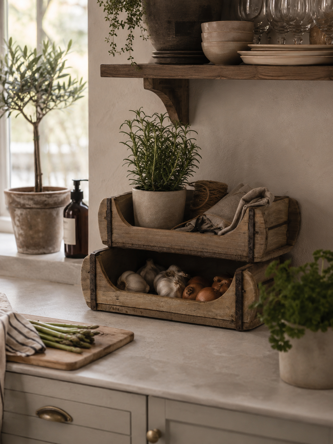 Storage - Shelf - 2 wooden boxes/brick shapes - 30x20 cm - 2