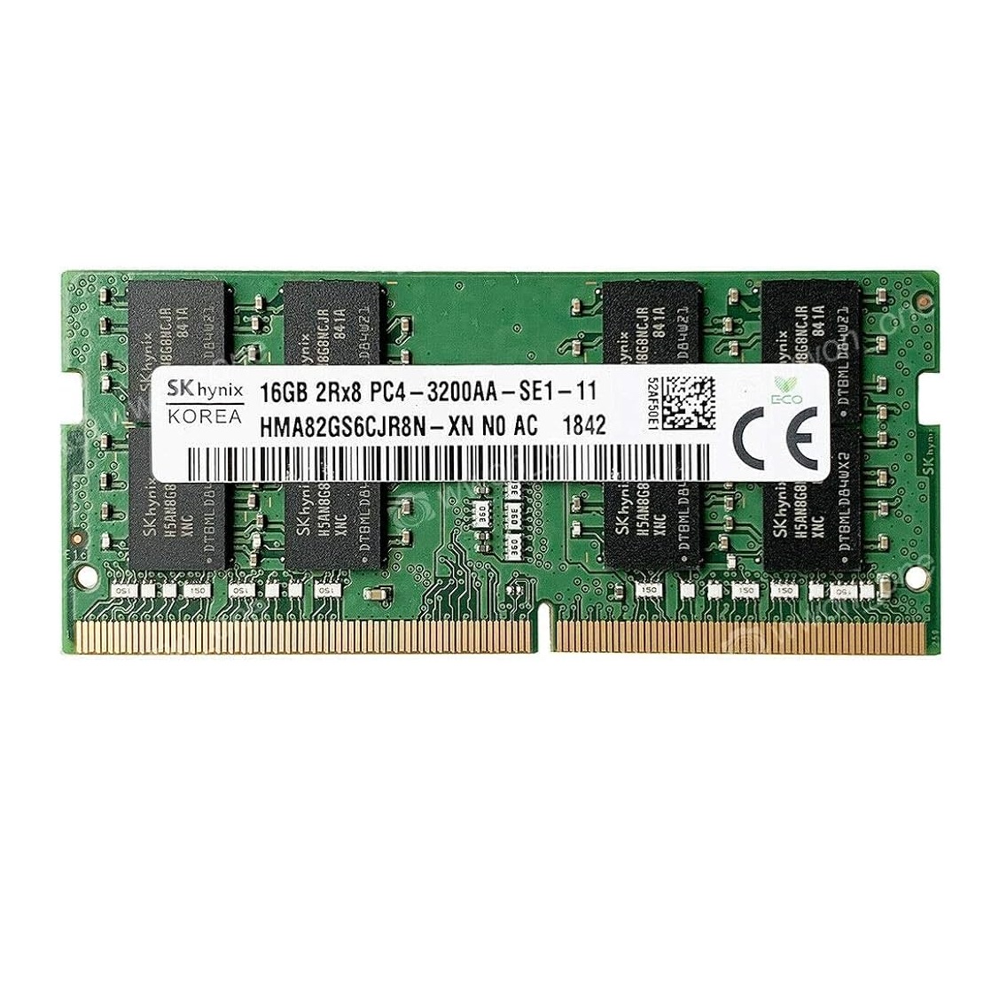 Begagnat 16GB DDR4 (1x16GB) SK Hynix SODIMM 2Rx8 PC4-3200AA 3200MHz RAM Minne HMA82GS6CJR8N