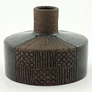  Inger Persson (1960s) Wide Studio Vase with Black Decor 16/13 cm