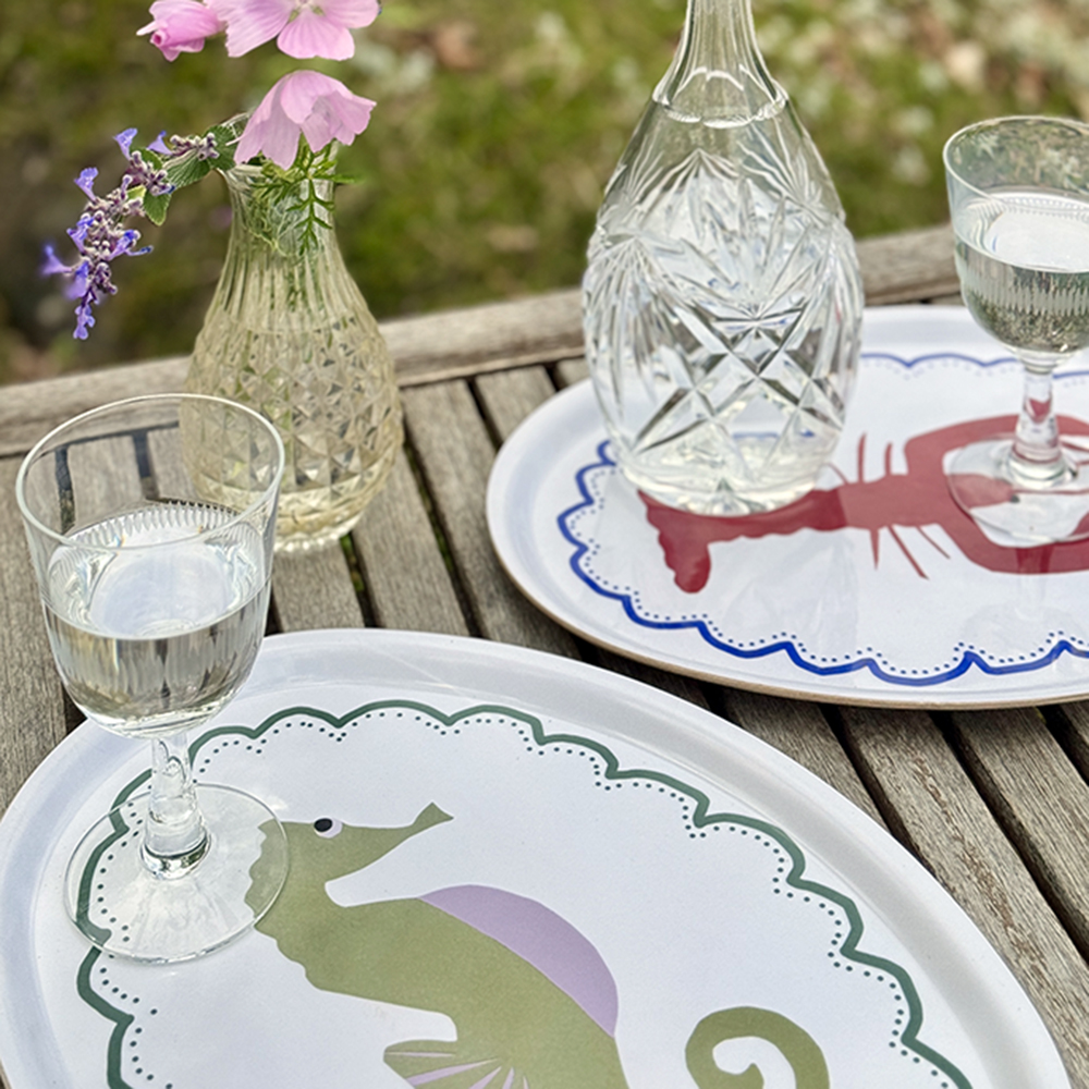 Seahorse Oval Bricka - 31x22cm - 3