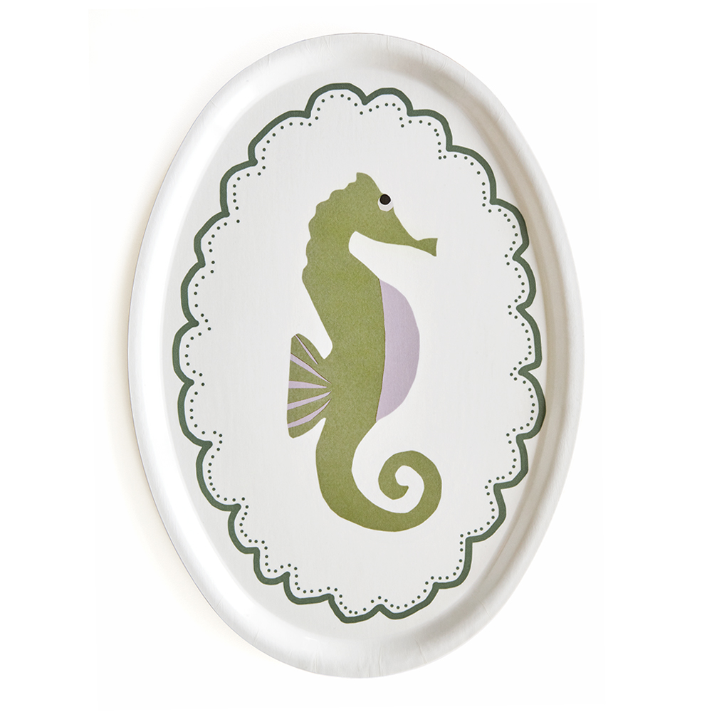 Seahorse Oval Bricka - 31x22cm