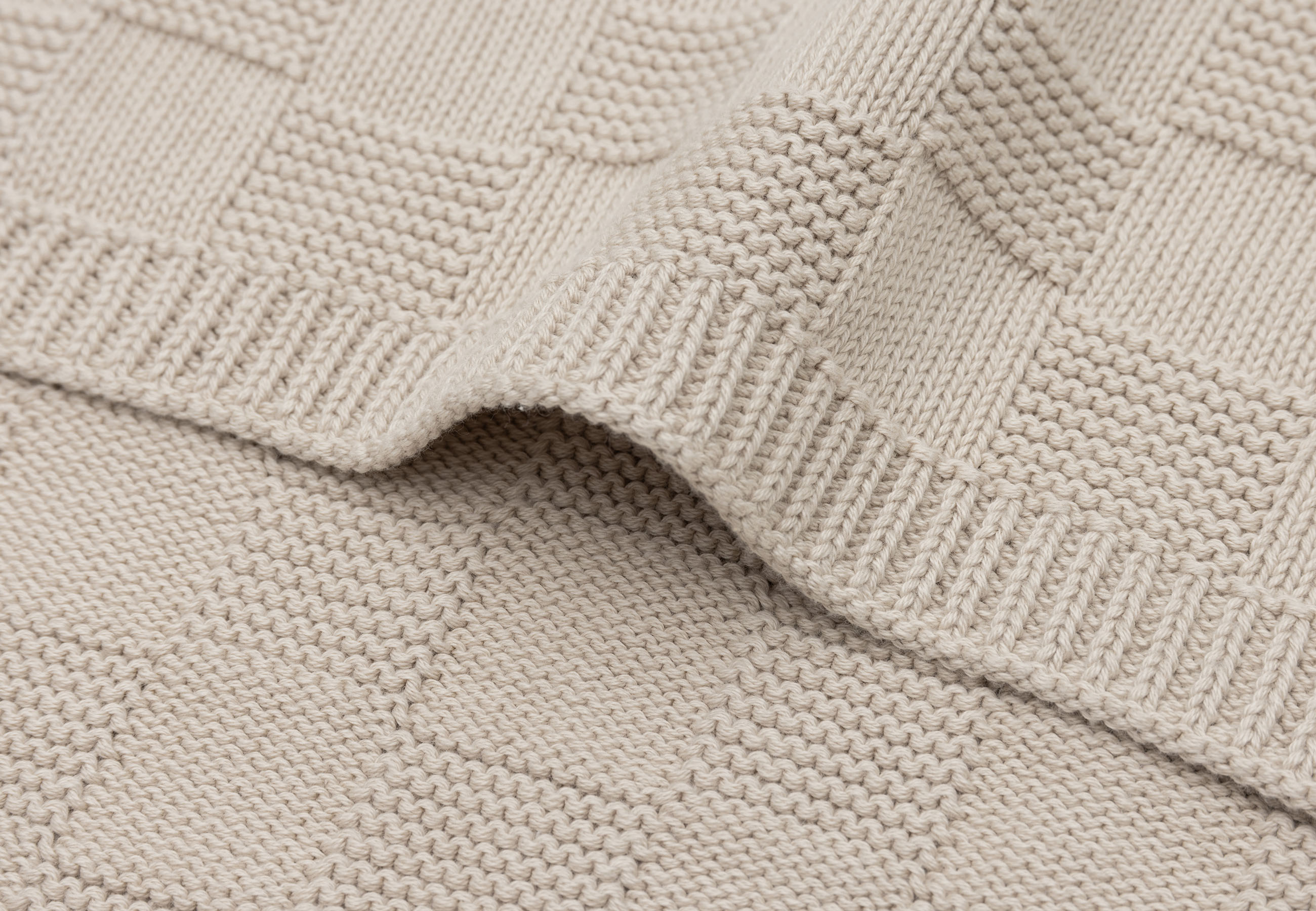 Jollein Filt 75x100cm Box Knit Warm Sand GOTS - 4